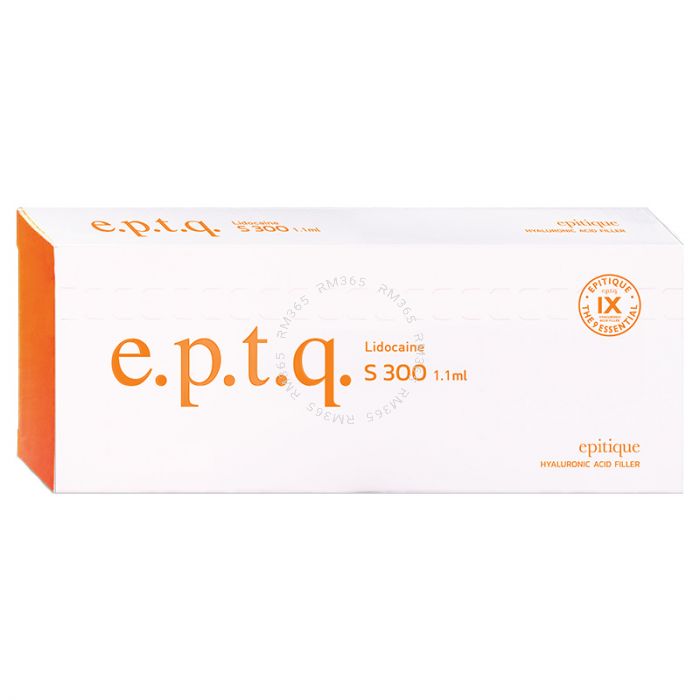 E.p.t.q S 300 with Lidocaine is perfect for treating middle-range to deep wrinkles in the forehead and correct deep irregularities of the skin profile (nasolabial folds, perioral wrinkles, and puppet lines. It is ideal for creating more volume in lips, ch