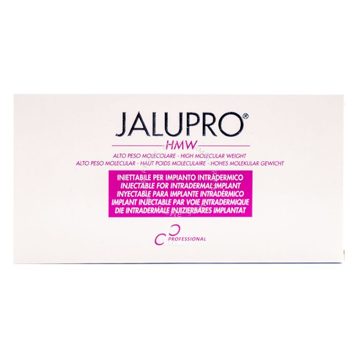 Jalupro® HMW</strong> is an injectable solution which has been formulated using a clever combination of amino acids. Technically labelled as a 'dermal biorevitalizer', it eradicates skin depressions caused by ageing wrinkles and scars.