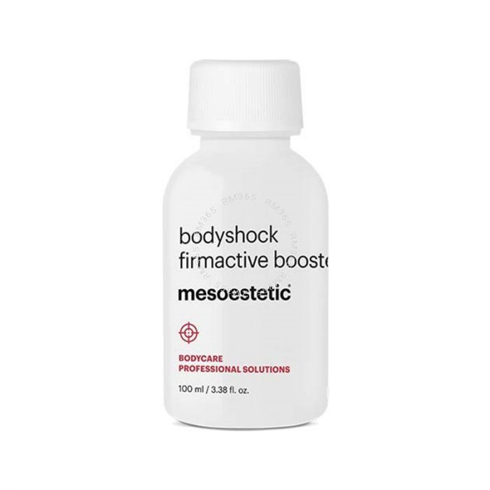 Mesoestetic Bodyshock Firmactive Booster concentrate with firming effect. Restores skin elasticity and turgor.