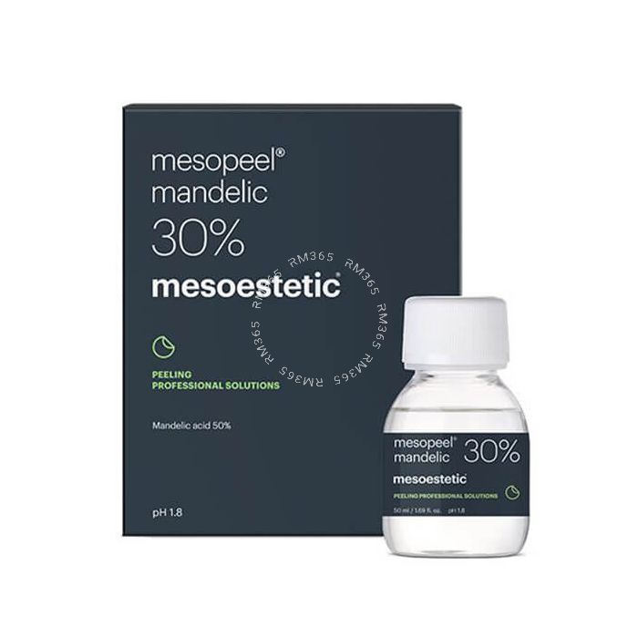 Mesoestetic Mesopeel Mandelic acid 30% peel gently and gradually penetrates the skin. It stimulates collagen and proteoglycan synthesis, encouraging skin rejuvenation and allowing gentler, more gradual exfoliation. Indicated for oily and seborrheic skin a