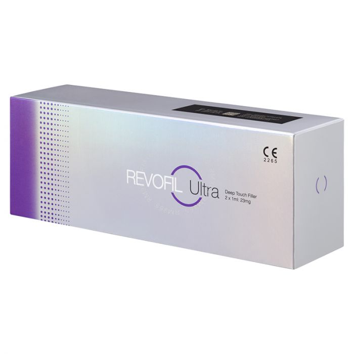 Revofil Ultra is a deep acting dermal filler designed to remove deep facial wrinkles in the thick skin tissue and redefine the facial contour with a non-surgical volume facelift technology. Revofil Ultra has a special formula consisting of cross-linked hy