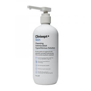 Clinisept+ Skin 490ml employs advanced proprietary hypochlorous technology for exceptional cleansing. Its antimicrobial properties ensure optimal hygiene and protection without causing stinging or irritation. Due to its unique oxidizing mechanism, Clinise