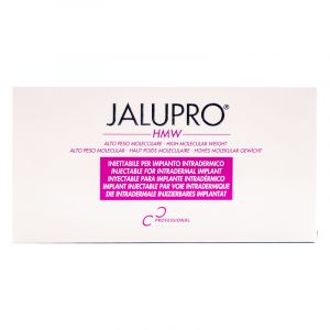 Jalupro® HMW</strong> is an injectable solution which has been formulated using a clever combination of amino acids. Technically labelled as a 'dermal biorevitalizer', it eradicates skin depressions caused by ageing wrinkles and scars.